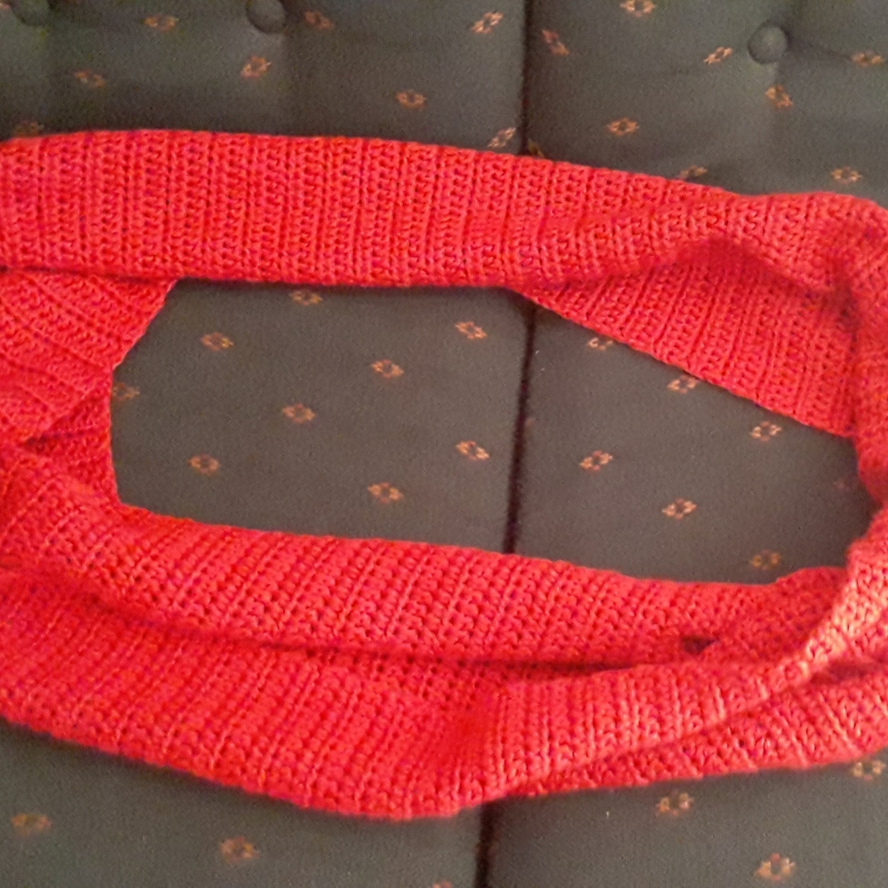 NWOT handmade red infinity scarf